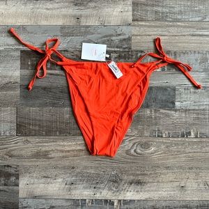 Andie Swim Sz L Bikini Bottom Orange NWT NEW Tie Side Cheeky Bottom Only
